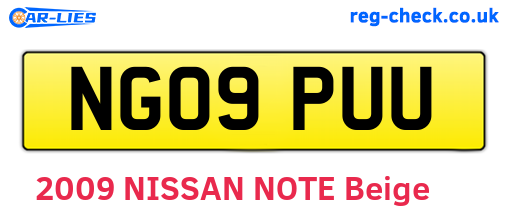 NG09PUU are the vehicle registration plates.