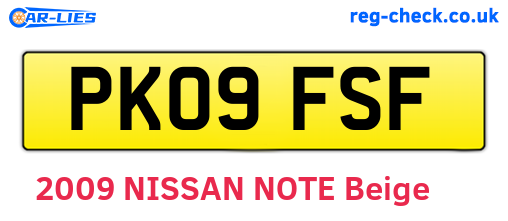 PK09FSF are the vehicle registration plates.
