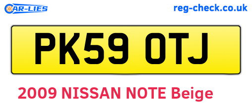 PK59OTJ are the vehicle registration plates.