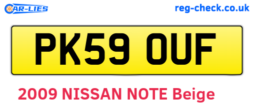PK59OUF are the vehicle registration plates.