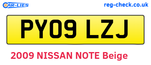 PY09LZJ are the vehicle registration plates.