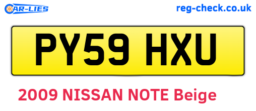 PY59HXU are the vehicle registration plates.