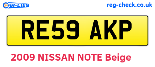 RE59AKP are the vehicle registration plates.
