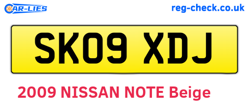 SK09XDJ are the vehicle registration plates.