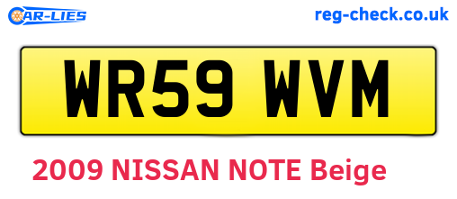 WR59WVM are the vehicle registration plates.
