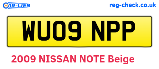 WU09NPP are the vehicle registration plates.