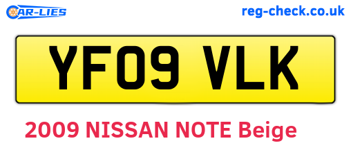 YF09VLK are the vehicle registration plates.