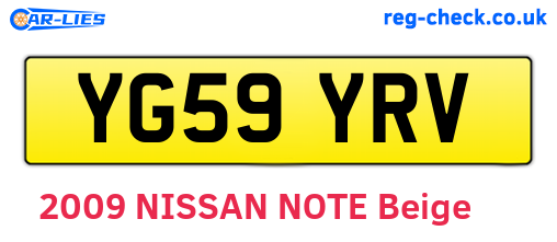 YG59YRV are the vehicle registration plates.