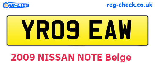 YR09EAW are the vehicle registration plates.
