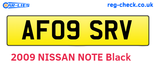 AF09SRV are the vehicle registration plates.