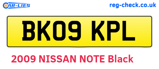 BK09KPL are the vehicle registration plates.