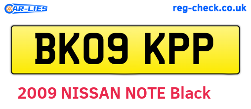 BK09KPP are the vehicle registration plates.