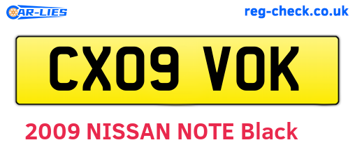 CX09VOK are the vehicle registration plates.