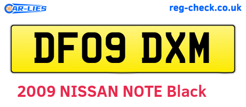 DF09DXM are the vehicle registration plates.