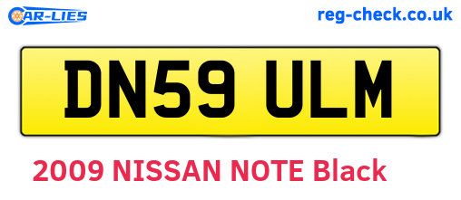DN59ULM are the vehicle registration plates.