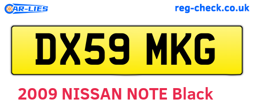 DX59MKG are the vehicle registration plates.