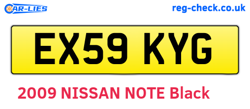 EX59KYG are the vehicle registration plates.