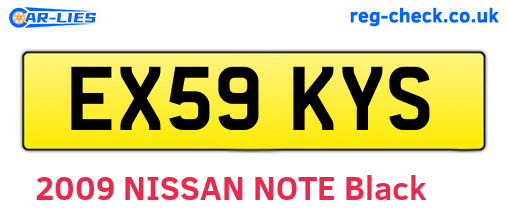 EX59KYS are the vehicle registration plates.
