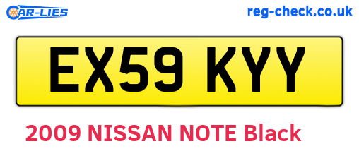 EX59KYY are the vehicle registration plates.