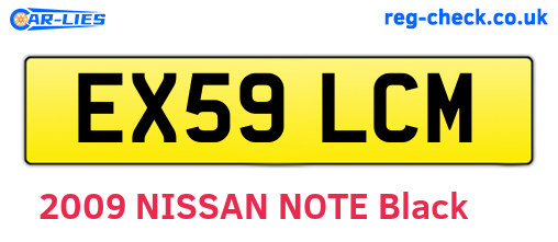 EX59LCM are the vehicle registration plates.