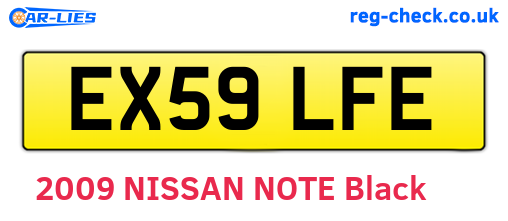 EX59LFE are the vehicle registration plates.