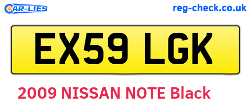 EX59LGK are the vehicle registration plates.