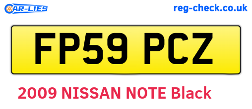 FP59PCZ are the vehicle registration plates.