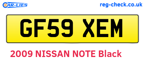 GF59XEM are the vehicle registration plates.