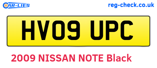 HV09UPC are the vehicle registration plates.
