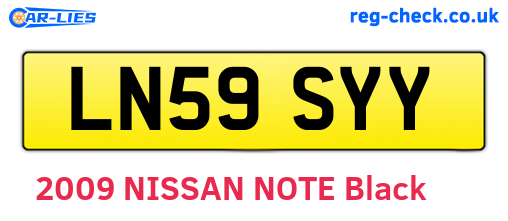 LN59SYY are the vehicle registration plates.