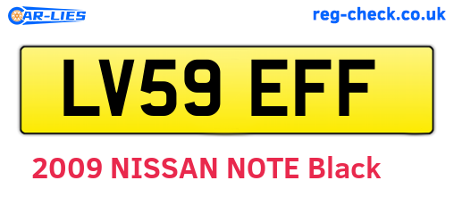 LV59EFF are the vehicle registration plates.