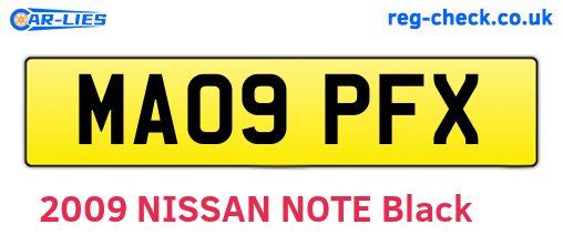 MA09PFX are the vehicle registration plates.