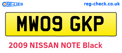 MW09GKP are the vehicle registration plates.