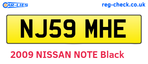 NJ59MHE are the vehicle registration plates.