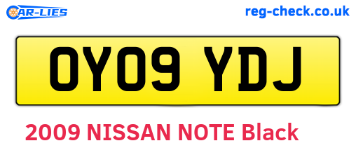 OY09YDJ are the vehicle registration plates.