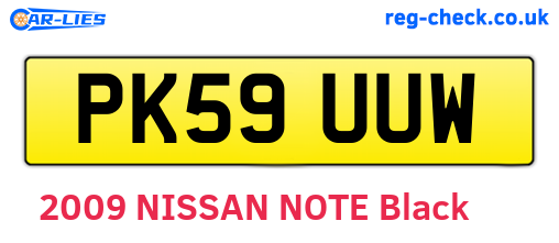 PK59UUW are the vehicle registration plates.
