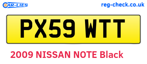PX59WTT are the vehicle registration plates.