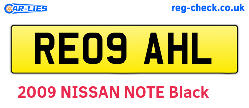 RE09AHL are the vehicle registration plates.