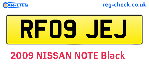 RF09JEJ are the vehicle registration plates.