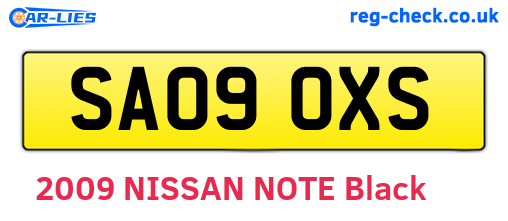 SA09OXS are the vehicle registration plates.
