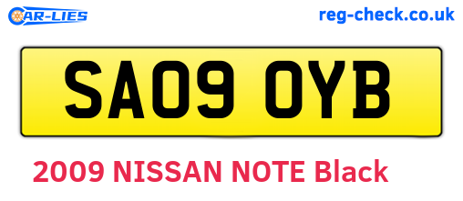 SA09OYB are the vehicle registration plates.