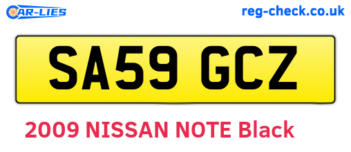 SA59GCZ are the vehicle registration plates.