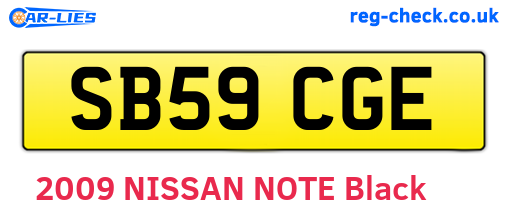 SB59CGE are the vehicle registration plates.