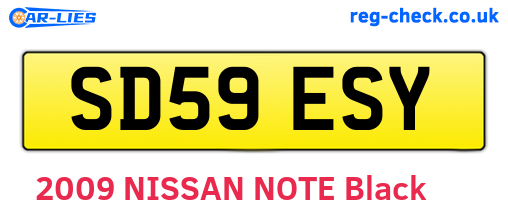 SD59ESY are the vehicle registration plates.