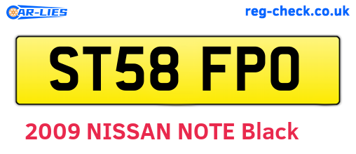 ST58FPO are the vehicle registration plates.