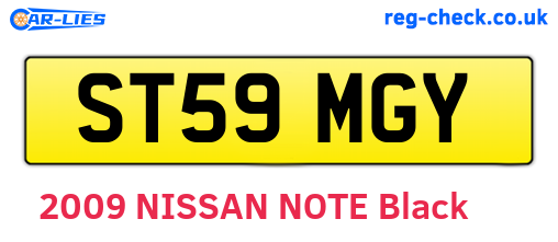 ST59MGY are the vehicle registration plates.