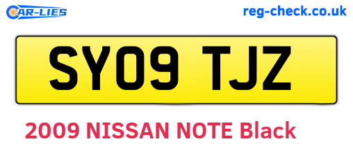 SY09TJZ are the vehicle registration plates.
