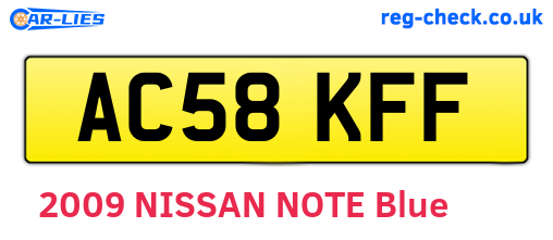 AC58KFF are the vehicle registration plates.