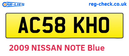 AC58KHO are the vehicle registration plates.