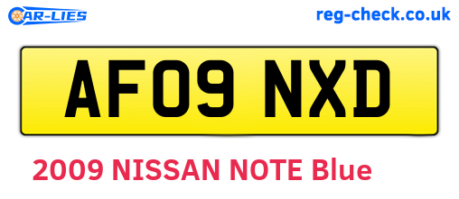 AF09NXD are the vehicle registration plates.